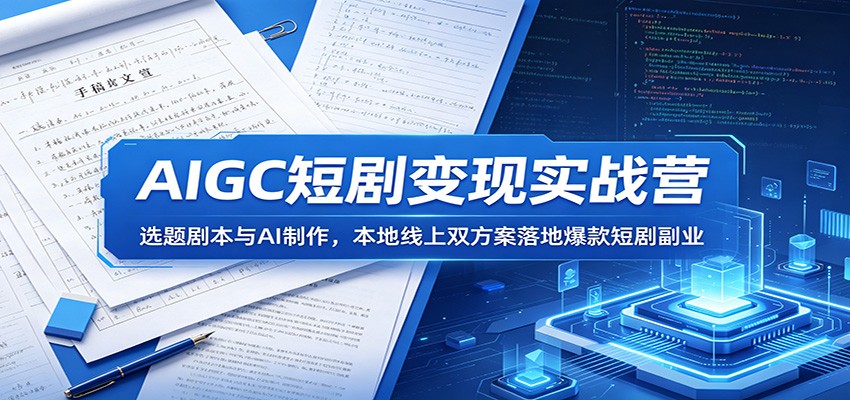 AIGC短剧变现实战营：选题剧本与AI制作，本地线上双方案落地爆款短剧副业-shxbox省心宝盒