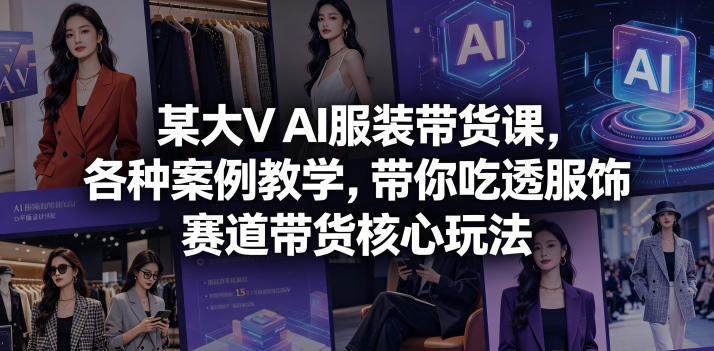 某大V AI服装带货课，各种案例教学，带你吃透服饰赛道带货核心玩法-shxbox省心宝盒
