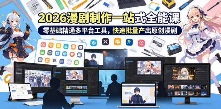 2026 AI漫剧制作一站式全能课，零基础精通多平台工具，快速批量产出原创漫剧-shxbox省心宝盒