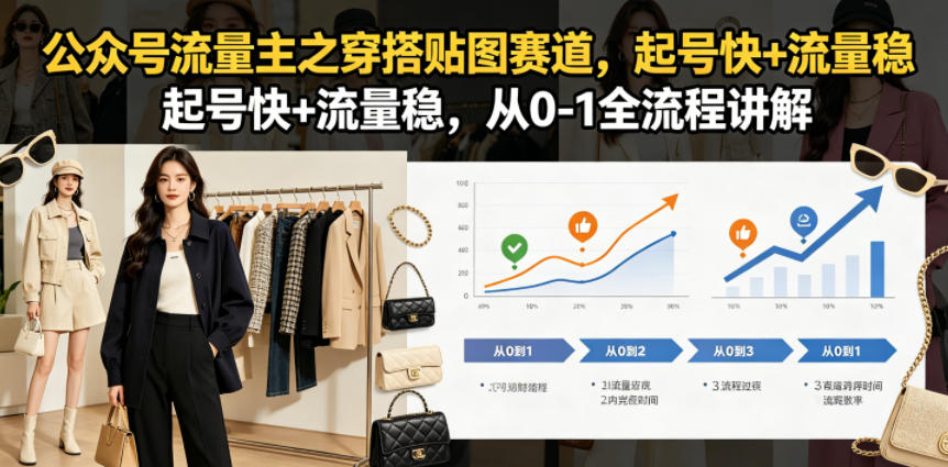公众号流量主之穿搭贴图赛道，起号快+流量稳，从0-1全流程讲解-shxbox省心宝盒