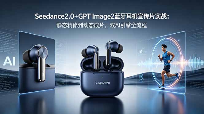 Seedance2.0+GPT Image2蓝牙耳机宣传片实战：静态精修到动态成片，双AI引擎全流程-shxbox省心宝盒