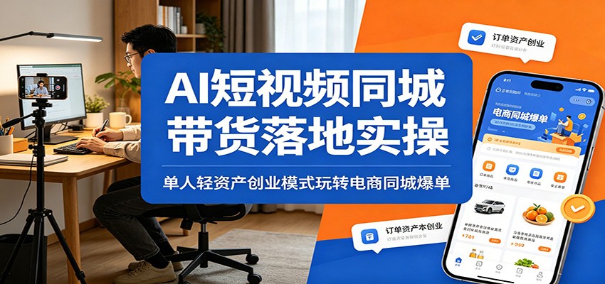 AI短视频同城带货落地实操：单人轻资产创业模式玩转电商同城爆单-shxbox省心宝盒