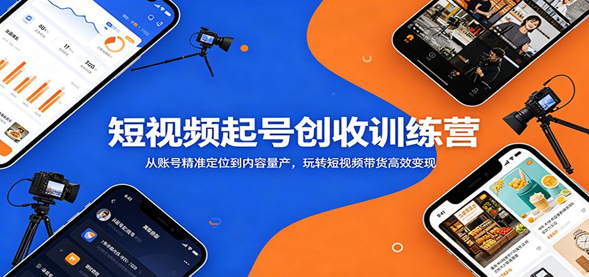 短视频起号创收训练营：从账号精准定位到内容量产，玩转短视频带货高效变现-shxbox省心宝盒