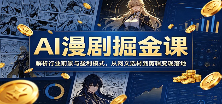 AI漫剧掘金课：解析行业前景与盈利模式，从网文选材到剪辑变现落地-shxbox省心宝盒