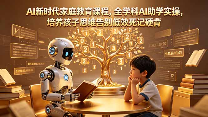 AI新时代家庭教育课程，全学科AI助学实操，培养孩子思维告别低效死记硬背-shxbox省心宝盒
