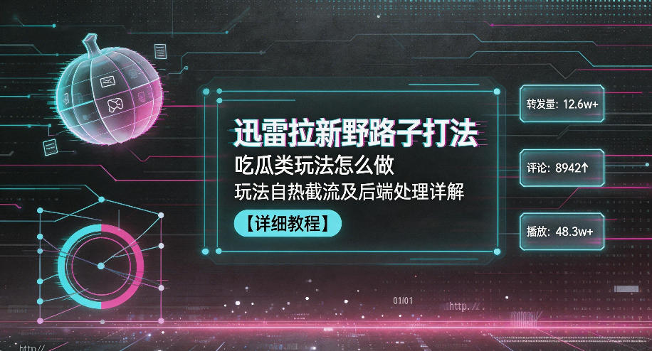 迅雷拉新野路子打法，吃瓜类玩法怎么做，玩法自热截流及后端处理详解-shxbox省心宝盒