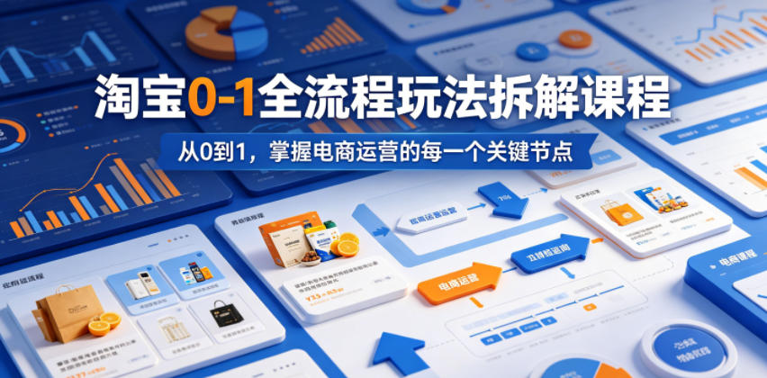 淘宝0-1全流程玩法拆解课程，从0到1，掌握电商运营的每一个关键节点-shxbox省心宝盒