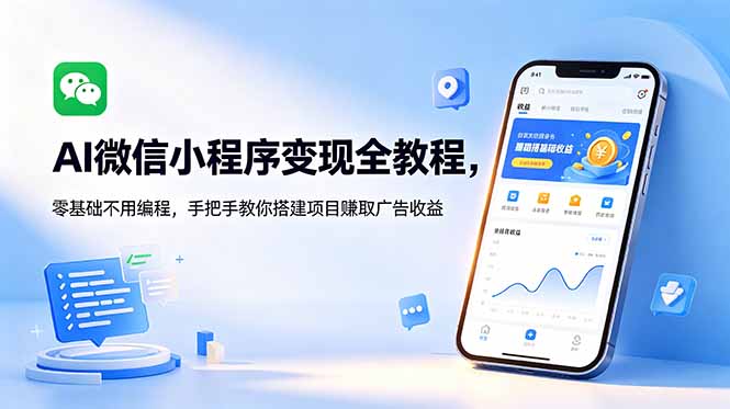 AI微信小程序变现全教程，零基础不用编程，手把手教你搭建项目赚取广告收益-shxbox省心宝盒