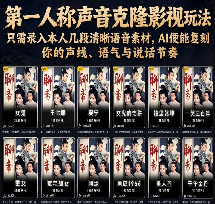 第一人称声音克隆影视玩法，只需录入本人几段清晰语音素材，AI便能复刻你的声线、语气与说话节奏-shxbox省心宝盒