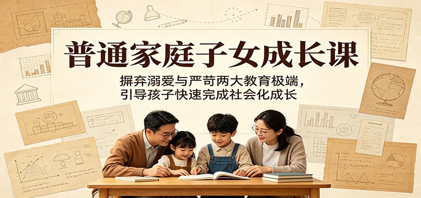 普通家庭子女成长课：摒弃溺爱与严苛两大教育极端，引导孩子快速完成社会化成长-shxbox省心宝盒