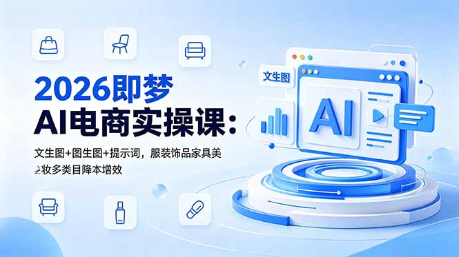 2026即梦AI电商实操课：文生图+图生图+提示词，服装饰品家具美妆多类目降本增效-shxbox省心宝盒