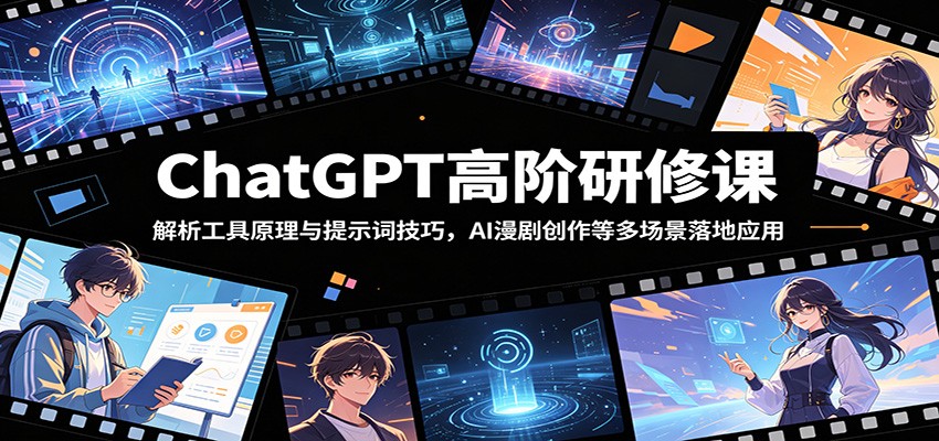 ChatGPT高阶研修课:解析工具原理与提示词技巧,AI漫剧创作等多场景落地应用-shxbox省心宝盒