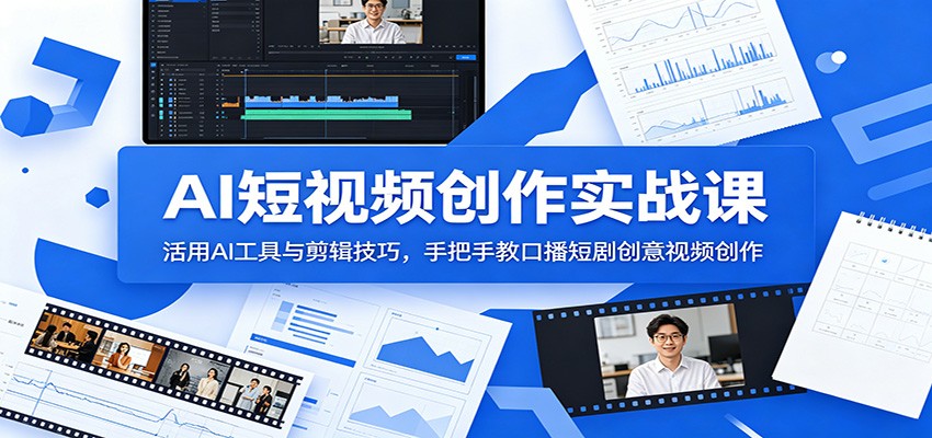 AI短视频创作实战课：活用AI工具与剪辑技巧，手把手教口播短剧创意视频创作-shxbox省心宝盒