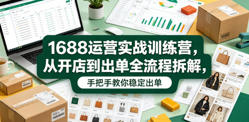 1688运营实战训练营，从开店到出单全流程拆解，手把手教你稳定出单-shxbox省心宝盒