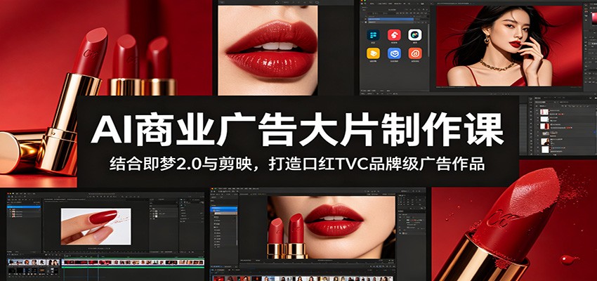 AI商业广告大片制作课：结合即梦2.0与剪映，打造口红TVC品牌级广告作品-shxbox省心宝盒