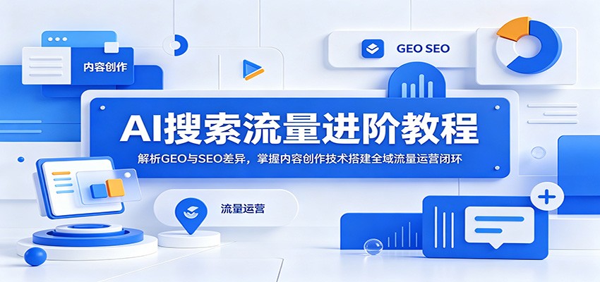 AI搜索流量进阶教程：解析GEO与SEO差异，掌握内容创作技术搭建全域流量运营闭环-shxbox省心宝盒