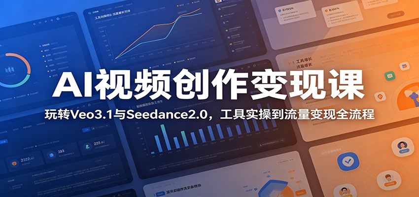 AI视频创作变现课：玩转Veo3.1与Seedance2.0，工具实操到流量变现全流程-shxbox省心宝盒