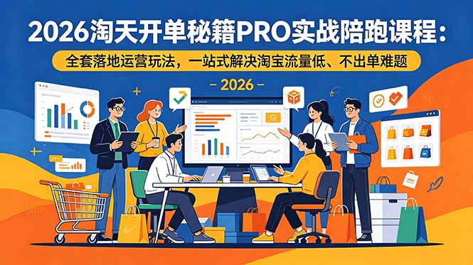 2026淘天开单秘籍PRO实战陪跑课程：全套落地运营玩法，一站式解决淘宝流量低、不出单难题-shxbox省心宝盒