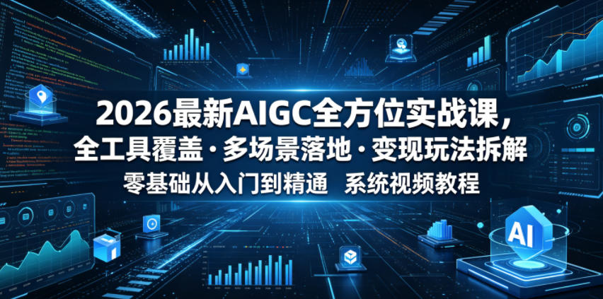 2026最新AIGC全方位实战课，全工具覆盖・多场景落地・变现玩法拆解，零基础从入门到精通系统视频教程-shxbox省心宝盒