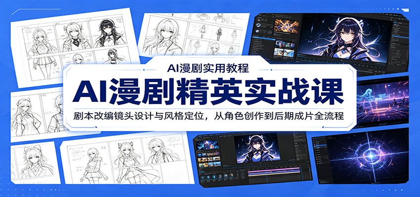 AI漫剧精英实战课：剧本改编镜头设计与风格定位，从角色创作到后期成片全流程-shxbox省心宝盒