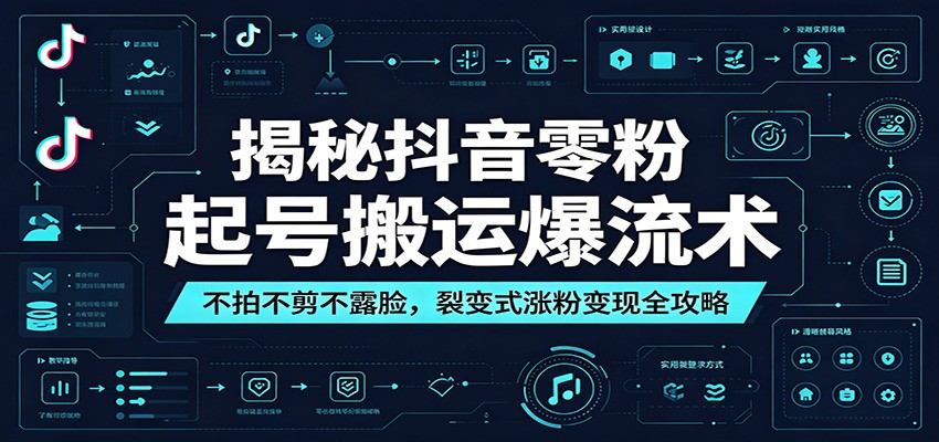 揭秘抖音零粉起号搬运爆流术：不拍不剪不露脸，裂变式涨粉变现全攻略-shxbox省心宝盒