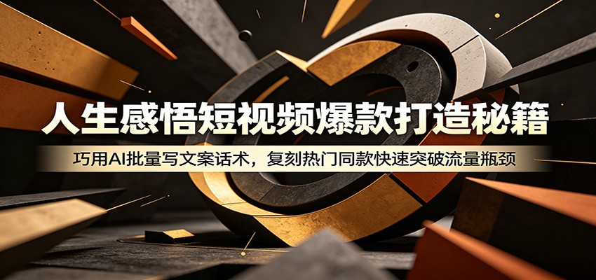 人生感悟短视频爆款打造秘籍：巧用A 批量写文案话术，复刻热门同款快速突破流量瓶颈-shxbox省心宝盒