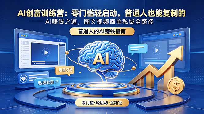 AI创富训练营：零门槛轻启动，普通人也能复制的AI赚钱之道，图文视频商单私域全路径-shxbox省心宝盒