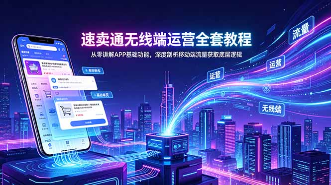 速卖通无线端运营全套教程，从零讲解APP基础功能，深度剖析移动端流量获取底层逻辑-shxbox省心宝盒