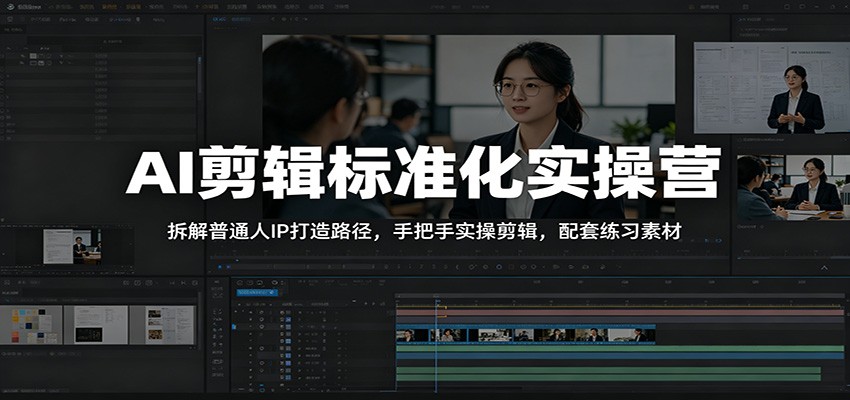 AI剪辑标准化实操营：拆解普通人IP打造路径，手把手实操剪辑，配套练习素材-shxbox省心宝盒