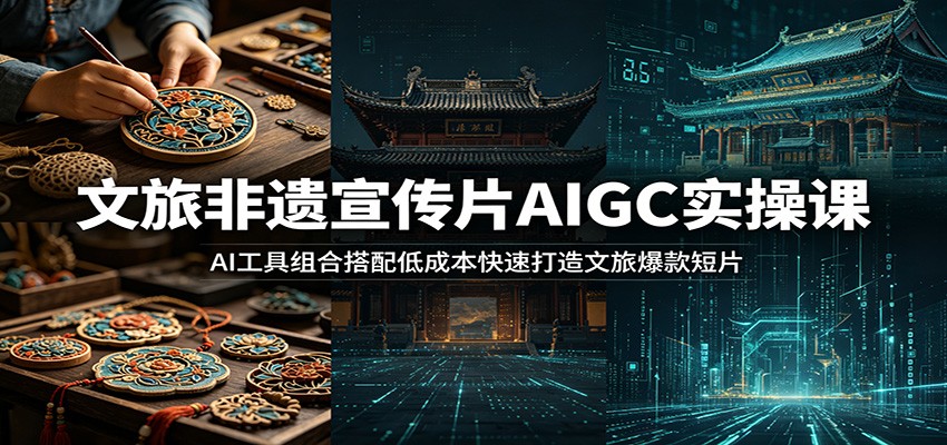 文旅非遗宣传片AIGC实操课：AI工具组合搭配低成本快速打造文旅爆款短片-shxbox省心宝盒