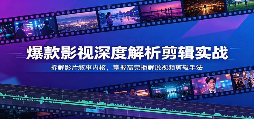 爆款影视深度解析剪辑实战：拆解影片叙事内核，掌握高完播解说视频剪辑手法-shxbox省心宝盒