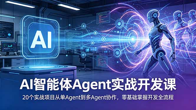 AI智能体Agent实战开发课：20个实战项目从单Agent到多Agent协作，零基础掌握开发全流程-shxbox省心宝盒