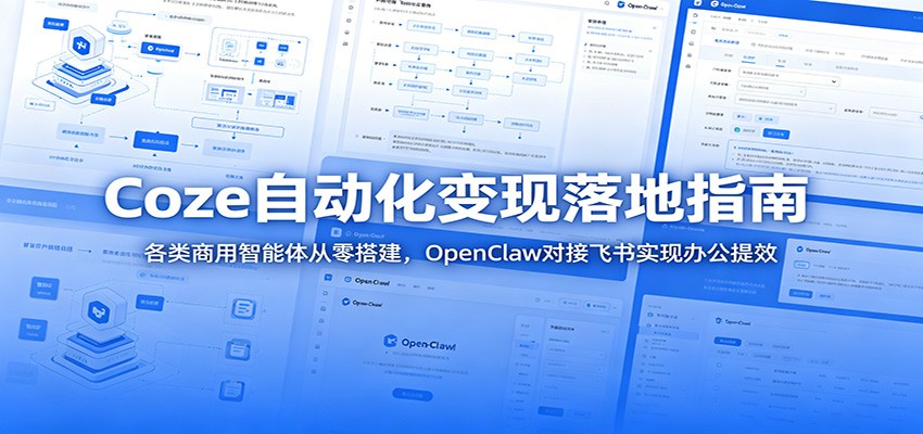 Coze自动化变现落地指南：各类商用智能体从零搭建，OpenClaw对接飞书实现办公提效-shxbox省心宝盒