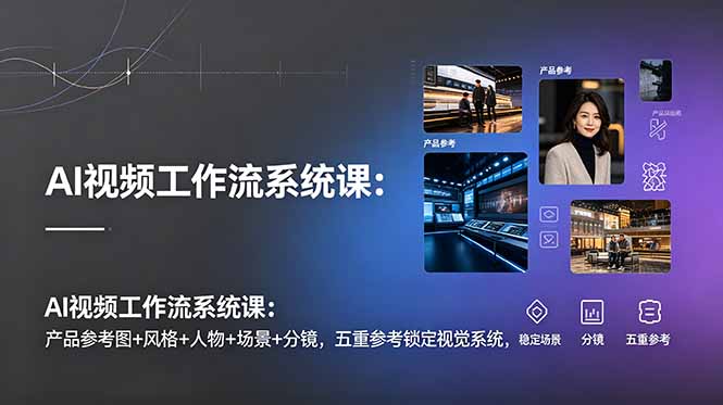 AI视频工作流系统课：产品参考图+风格+人物+场景+分镜，五重参考锁定视觉系统，稳定产出高质量视频-shxbox省心宝盒