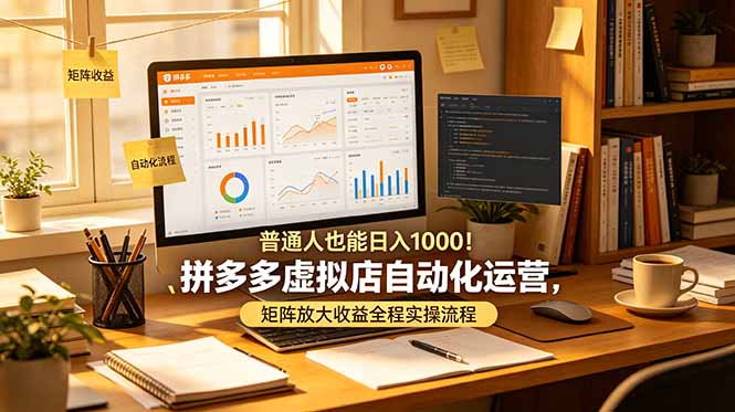 普通人也能日入 1000！拼多多虚拟店自动化运营，矩阵放大收益全程实操流程-shxbox省心宝盒