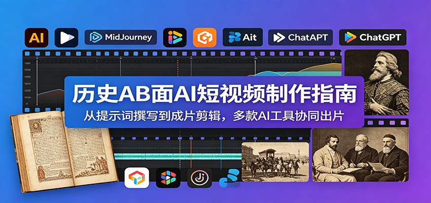 历史AB面AI短视频制作指南：从提示词撰写到成片剪辑，多款AI工具协同出片-shxbox省心宝盒