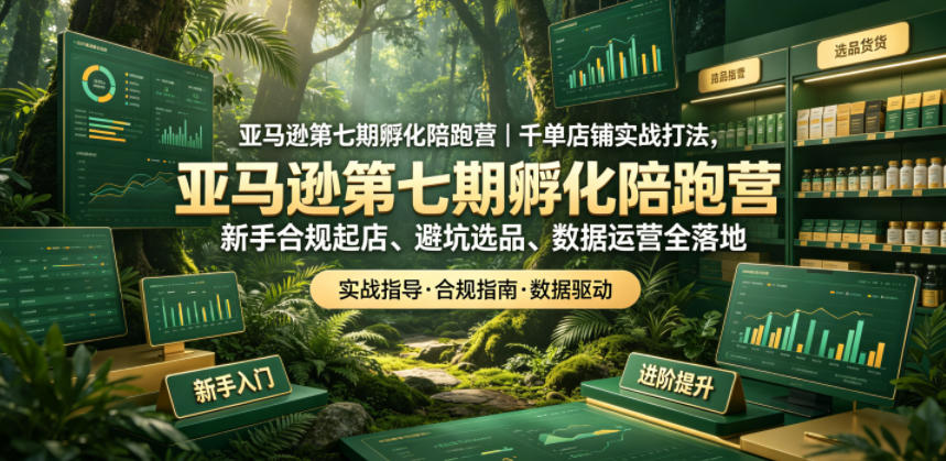 亚马逊第七期孵化陪跑营｜千单店铺实战打法，新手合规起店、避坑选品、数据运营全落地(更新0625)-shxbox省心宝盒
