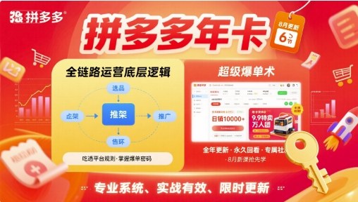 拼多多年卡，拼多多全链路运营底层逻辑，超级爆单术【更新26年6月】-shxbox省心宝盒