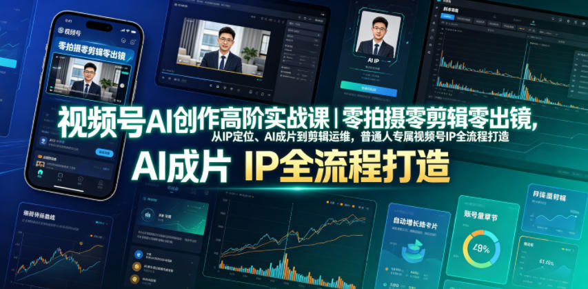 视频号AI创作高阶实战课｜零拍摄零剪辑零出镜，从IP定位、AI成片到剪辑运维，普通人专属视频号IP全流程打造-shxbox省心宝盒