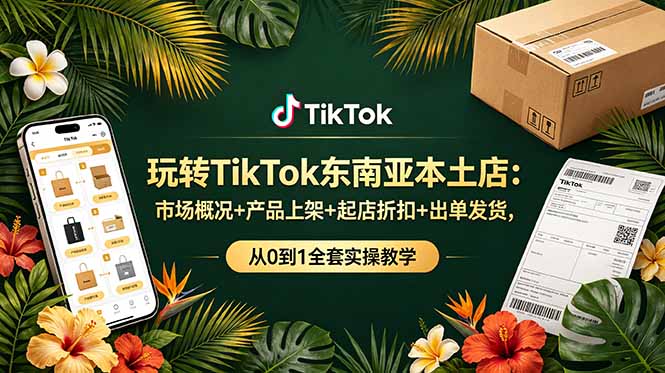 玩转TikTok东南亚本土店：市场概况+产品上架+起店折扣+出单发货，从0到1全套实操教学-shxbox省心宝盒