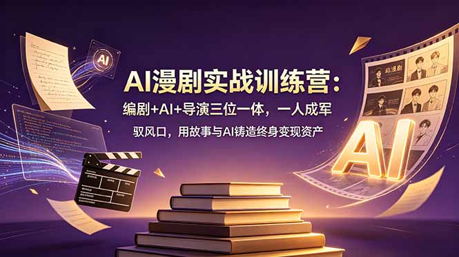 AI漫剧实战训练营：编剧+AI+导演三位一体，一人成军 驭风口，用故事与AI铸造终身变现资产-shxbox省心宝盒