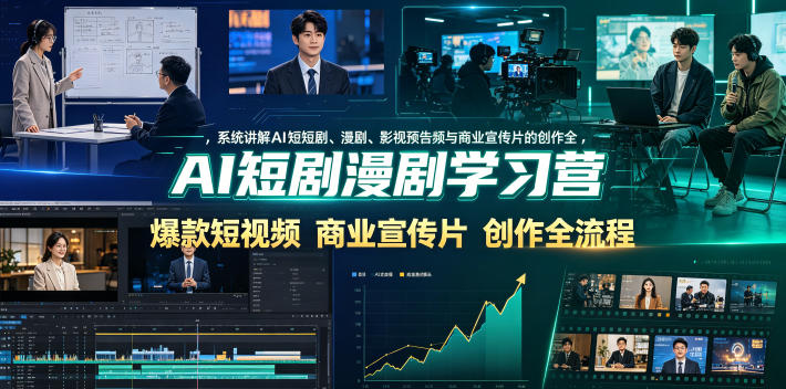 AI短剧漫剧学习营，系统讲解AI短剧、漫剧、影视预告片、爆款短视频与商业宣传片的创作全流程-shxbox省心宝盒