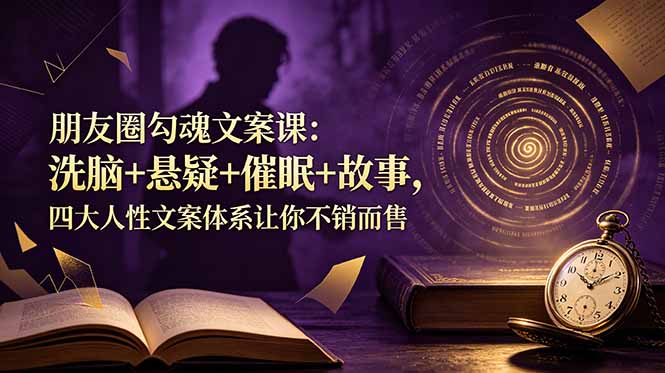 朋友圈勾魂文案课：洗脑+悬疑+催眠+故事，四大人性文案体系让你不销而售-shxbox省心宝盒