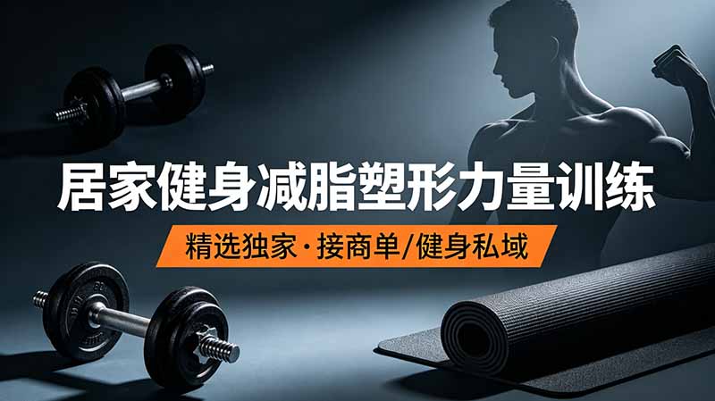 抖音健身热门短视频教学：居家健身减脂塑形力量训练，精选独家，接商单或者健身私域-shxbox省心宝盒