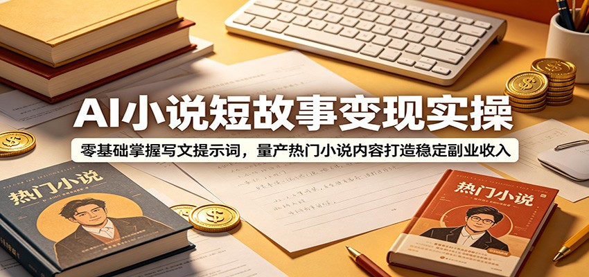 AI小说短故事变现实操：零基础掌握写文提示词，量产热门小说内容打造稳定副业收入-shxbox省心宝盒