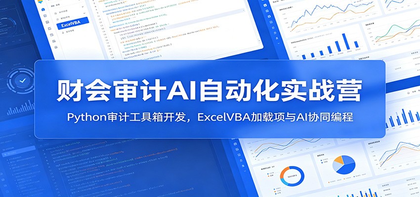 财会审计AI自动化实战营：Python审计工具箱开发，ExcelVBA加载项与AI协同编程-shxbox省心宝盒