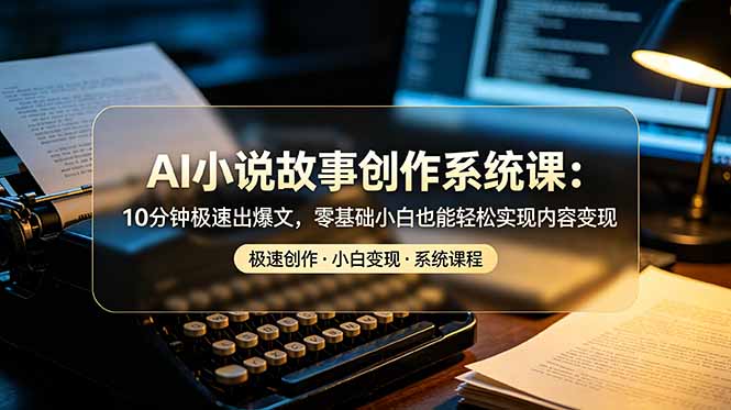 AI小说故事创作系统课：10分钟极速出爆文，零基础小白也能轻松实现内容变现-shxbox省心宝盒