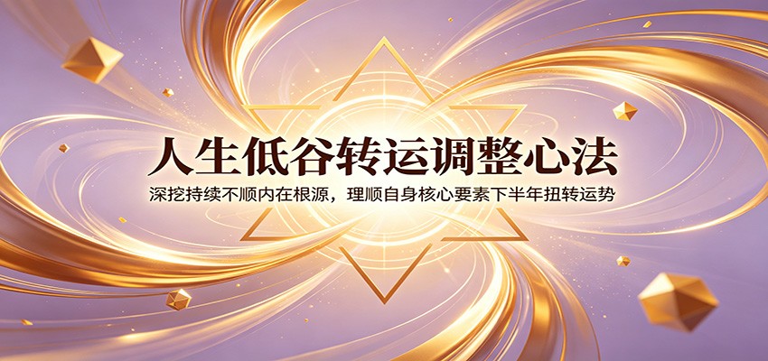 人生低谷转运调整心法：深挖持续不顺内在根源，理顺自身核心要素下半年扭转运势-shxbox省心宝盒