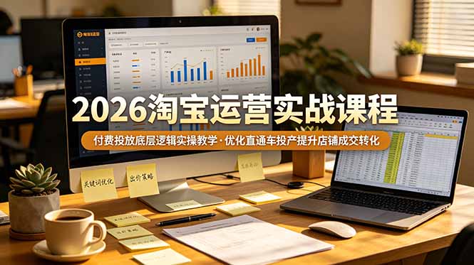 2026 淘宝运营实战课程，付费投放底层逻辑实操教学，优化直通车投产提升店铺成交转化-shxbox省心宝盒