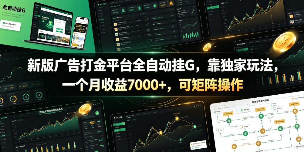 新版广告打金平台全自动挂G，靠独家玩法，一个月收益7000+，可矩阵操作【附全套脚本】【揭秘】-shxbox省心宝盒
